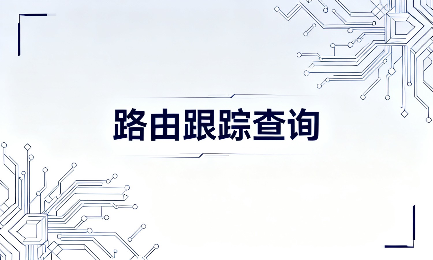 路由跟踪查询